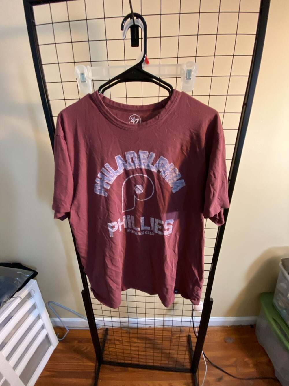 47 Brand Philadelphia Phillies Baseball Club Slub T-Shirt Maroon XL